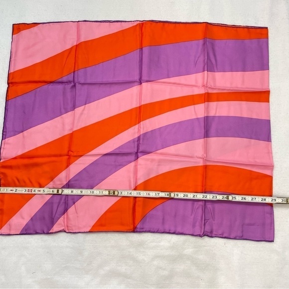 Lauren G. Adams 100% Silk Scarf Orange Pink Purple Swirls New in Package‌‌ - Picture 5 of 9